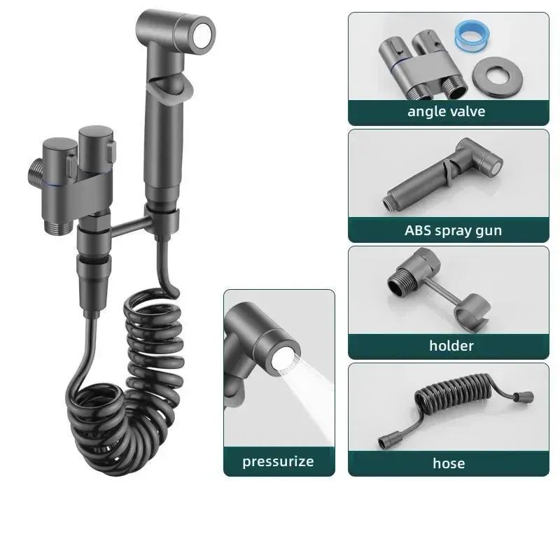 Kit de bidet portable à main avec robinet d'angle à double sortie 8