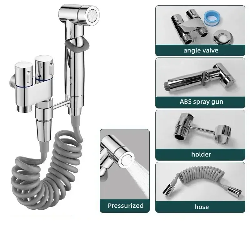 Kit de bidet portable à main avec robinet d'angle à double sortie 7