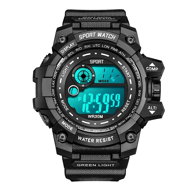 Montre numérique LED pour homme, étanche, avec date, style militaire 6
