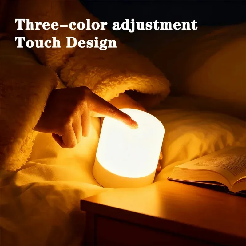 Lampe de chevet LED tactile rechargeable à intensité variable 4
