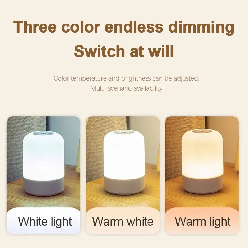 Lampe de chevet LED tactile rechargeable à intensité variable 5