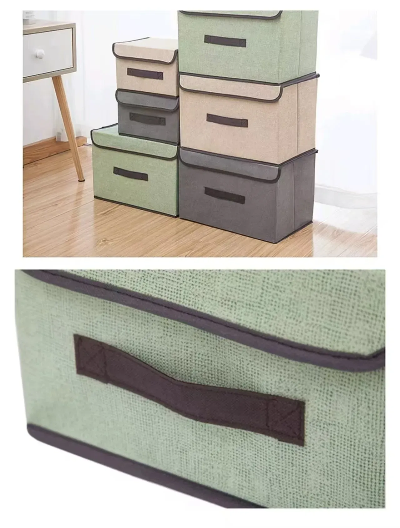 Boîte de rangement pliable et portable anti-poussière pour vêtements, cosmétiques et jouets 6