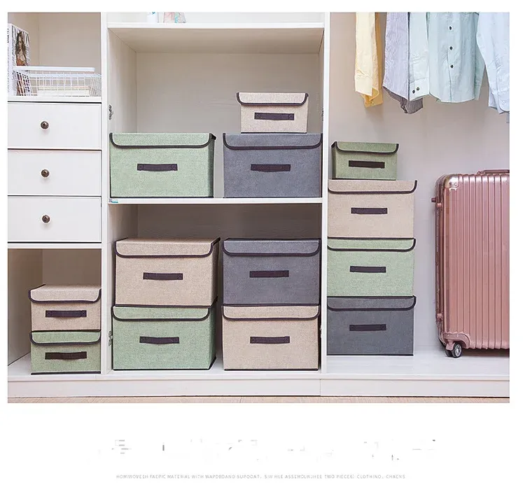 Boîte de rangement pliable en tissu non tissé