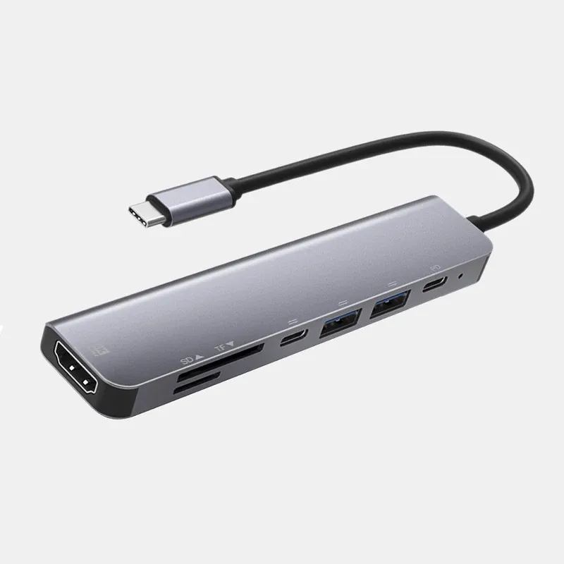 Ports du hub USB-C en situation