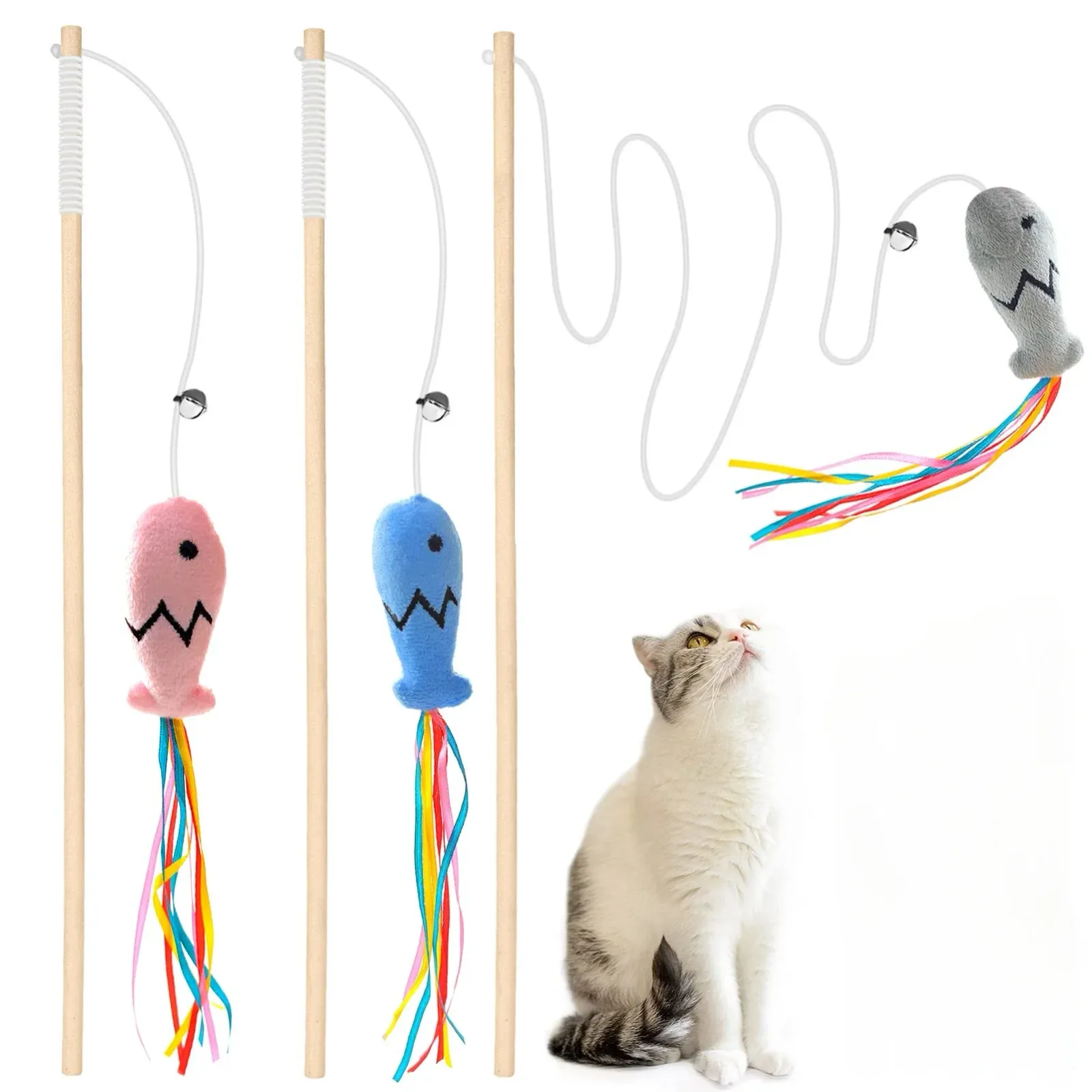 Baguette de jeu pour chat en bois naturel