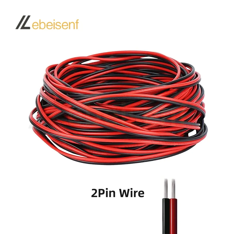 Câble rallonge coloré 5/10 m 22 AWG 2-6 broches pour ruban LED 3528 5050 RGB RGBW CCT, fil de connexion DIY pour éclairage de meuble de cuisine et placard, accessoire pour bande lumineuse LED 3