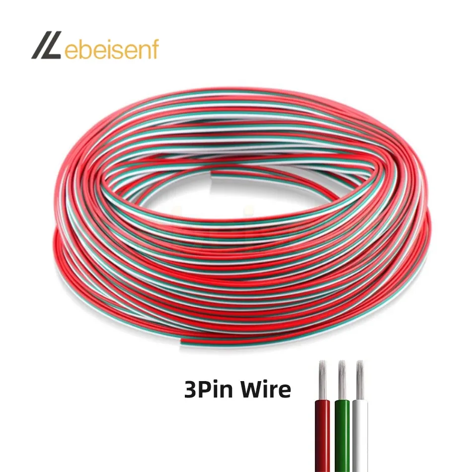 Câble rallonge coloré 5/10 m 22 AWG 2-6 broches pour ruban LED 3528 5050 RGB RGBW CCT, fil de connexion DIY pour éclairage de meuble de cuisine et placard, accessoire pour bande lumineuse LED 4