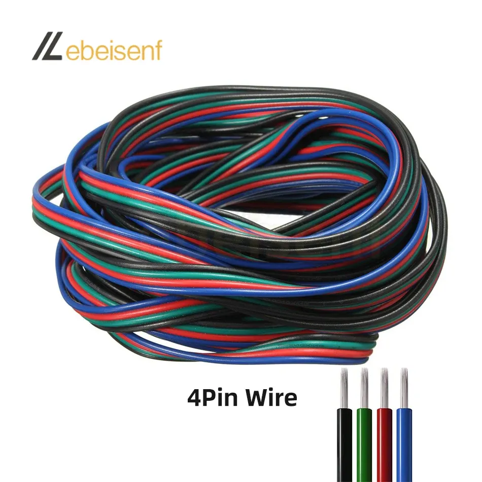 Câble rallonge coloré 5/10 m 22 AWG 2-6 broches pour ruban LED 3528 5050 RGB RGBW CCT, fil de connexion DIY pour éclairage de meuble de cuisine et placard, accessoire pour bande lumineuse LED 5