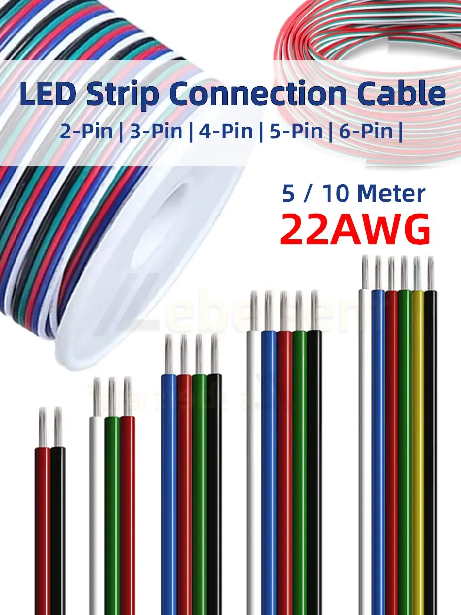 Câble de rallonge LED, détail des connexions