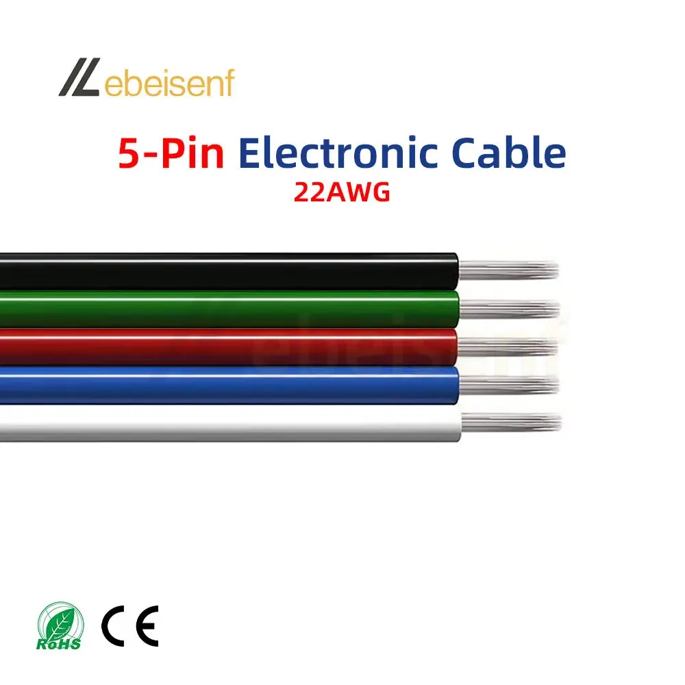 Câble rallonge coloré 5/10 m 22 AWG 2-6 broches pour ruban LED 3528 5050 RGB RGBW CCT, fil de connexion DIY pour éclairage de meuble de cuisine et placard, accessoire pour bande lumineuse LED 11