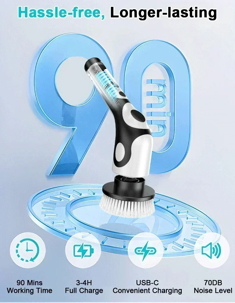 Brosse de nettoyage rotative pour la cuisine
