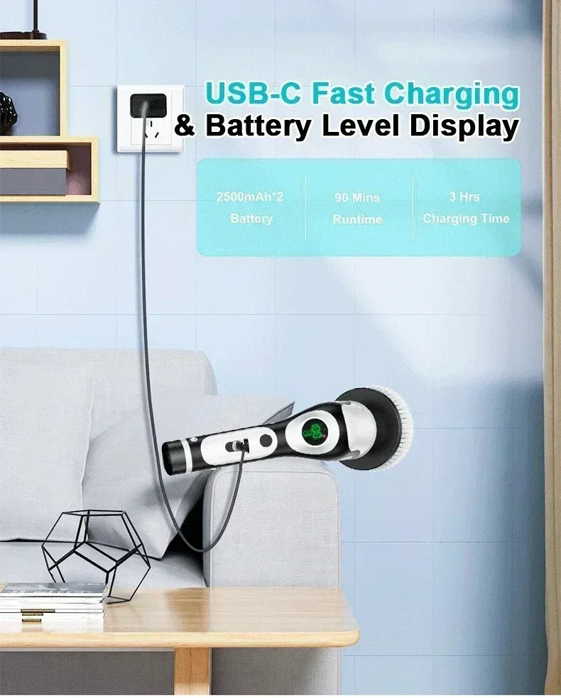 Brosse de nettoyage électrique, utilisation dans la cuisine