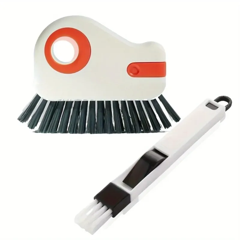 Lot de 2 brosses de nettoyage démontables pour rails de fenêtre, rebords de porte et coins de vitres
