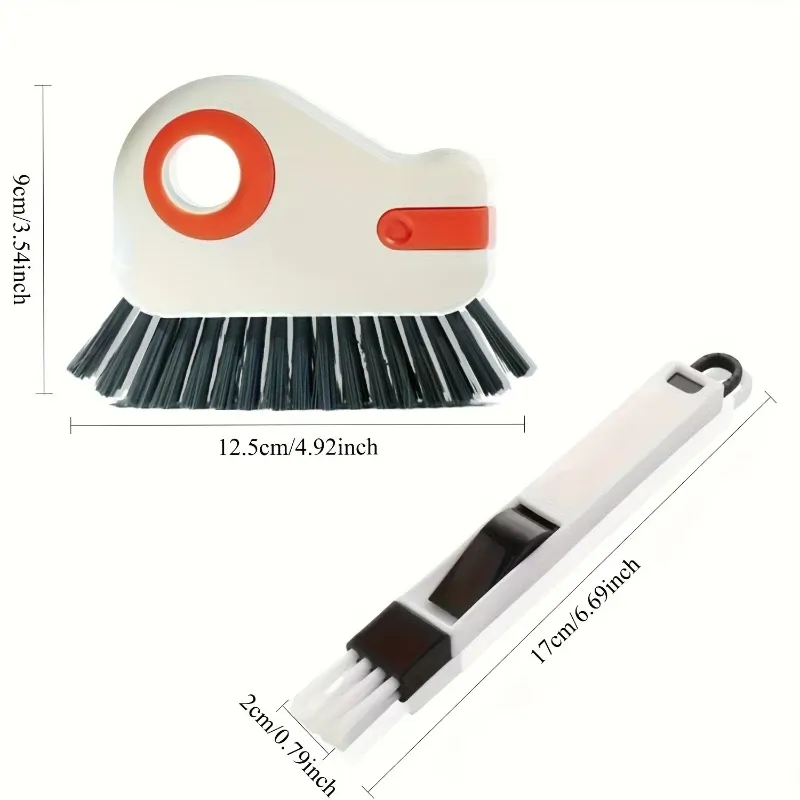 Lot de 2 brosses de nettoyage démontables pour rails de fenêtre, rebords de porte et coins de vitres 3