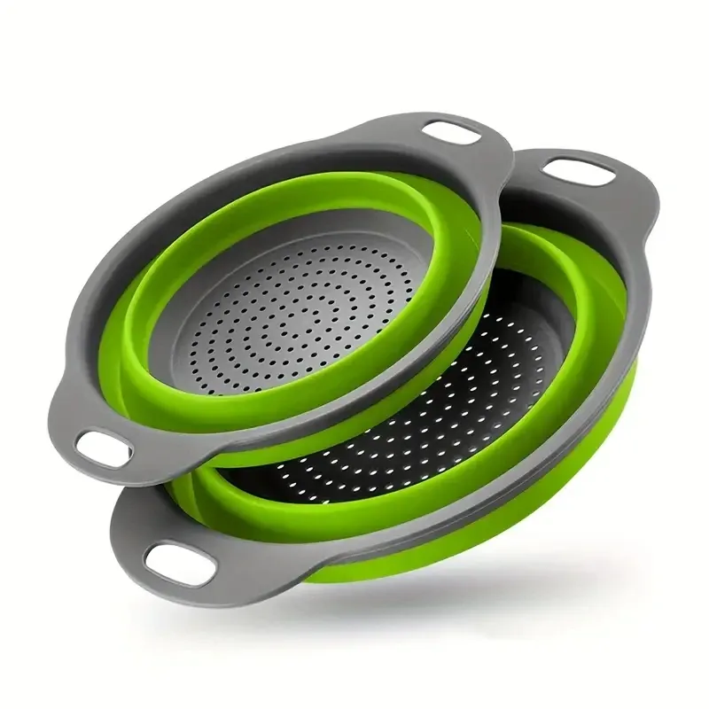 Passoire en silicone pliable et peu encombrante avec poignée, panier de lavage pour fruits et légumes 8
