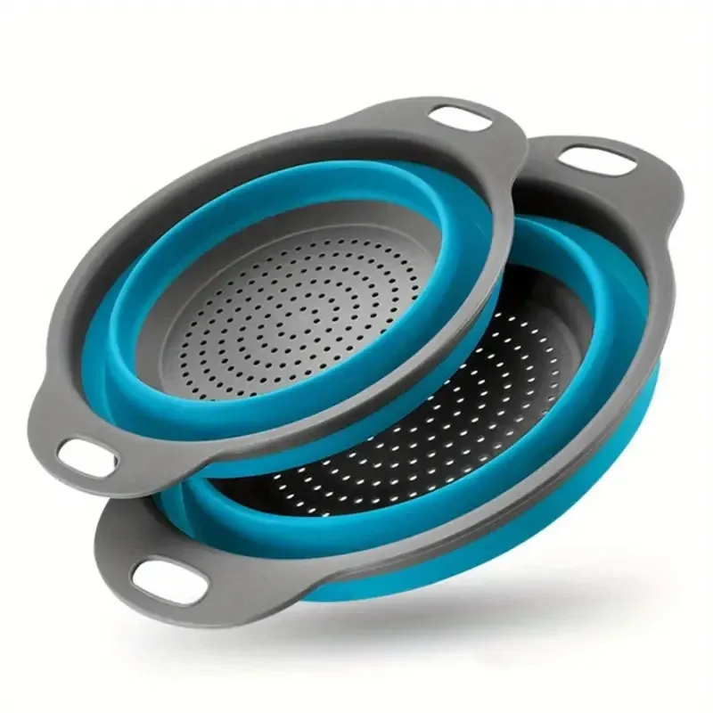 Passoire en silicone pliable et peu encombrante avec poignée, panier de lavage pour fruits et légumes 9