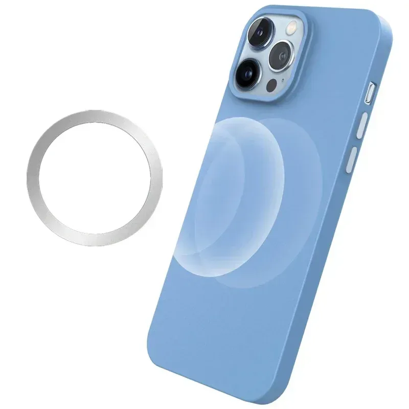 Plaque métallique magnétique adhésive en acier inoxydable pour chargeur sans fil MagSafe et support magnétique de téléphone de voiture 5