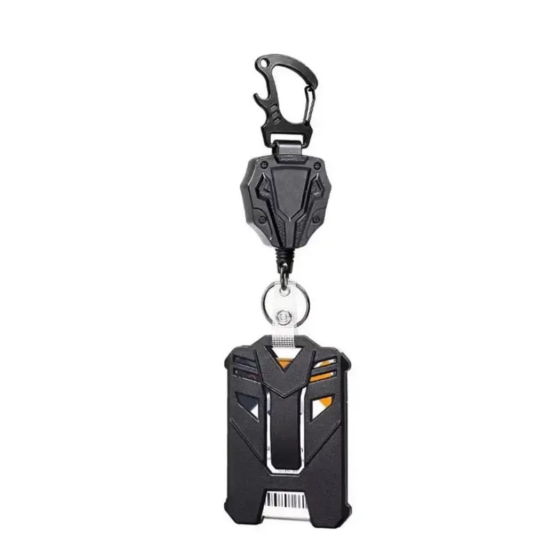 Porte-badge rétractable à mousqueton tactique avec boucle d'alpinisme et accessoires multifonctions 17