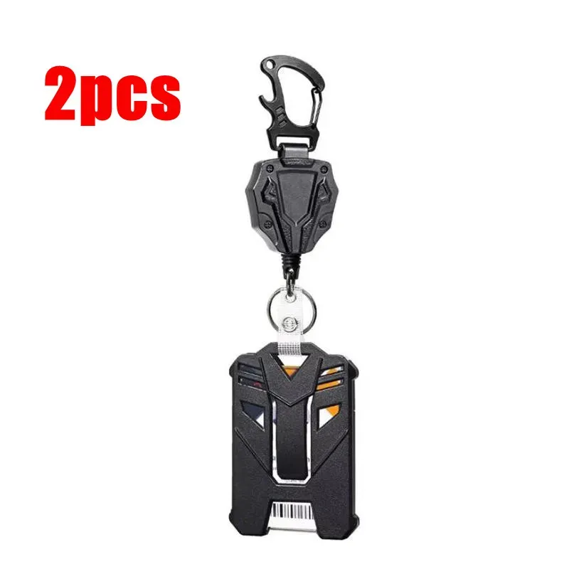 Porte-badge rétractable à mousqueton tactique avec boucle d'alpinisme et accessoires multifonctions 7