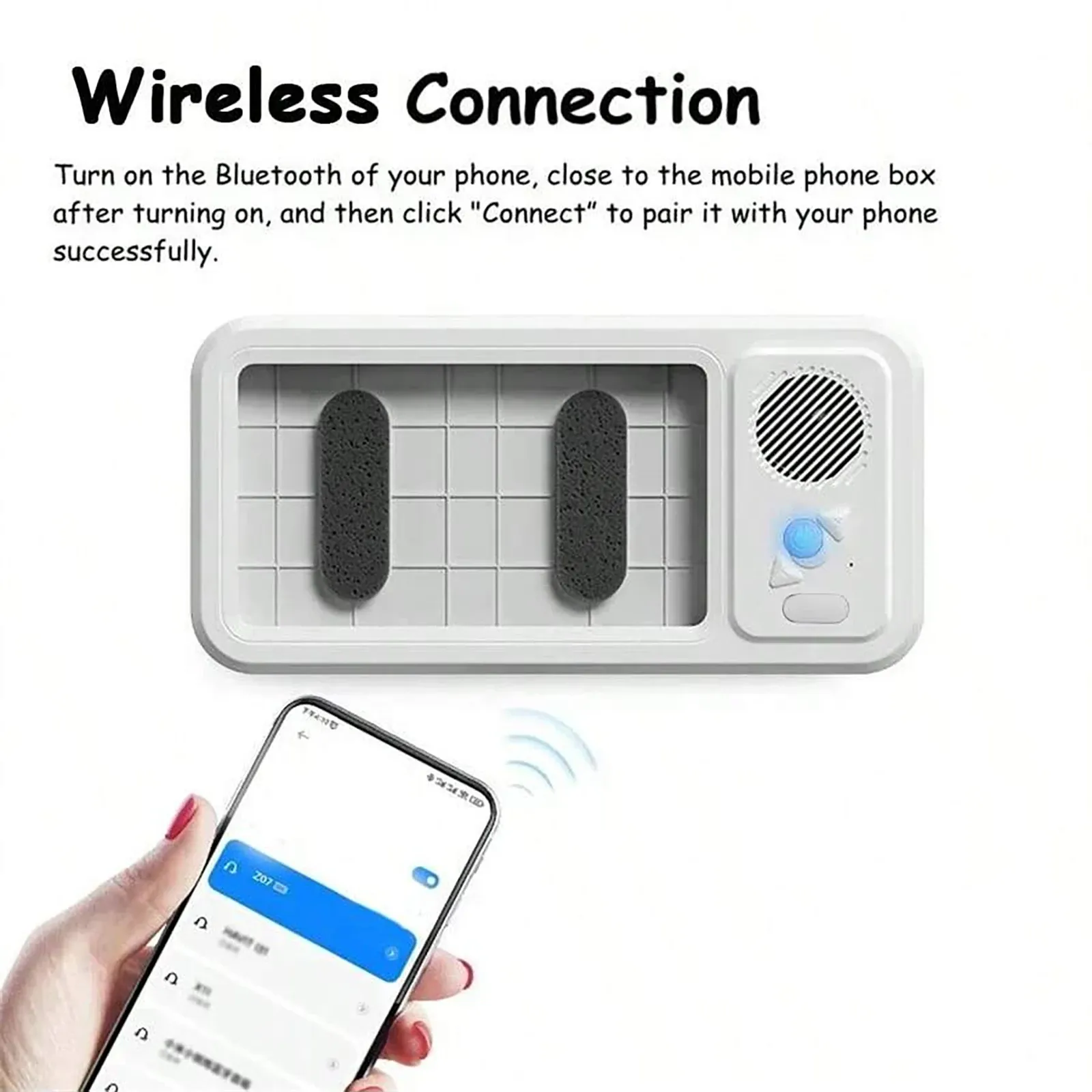Support de téléphone de douche avec haut-parleur Bluetooth