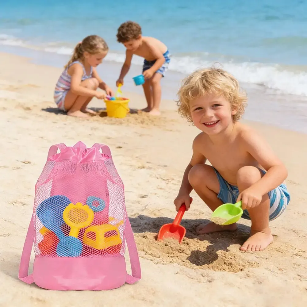 Sac à dos organisateur de jouets de plage, en situation à la plage