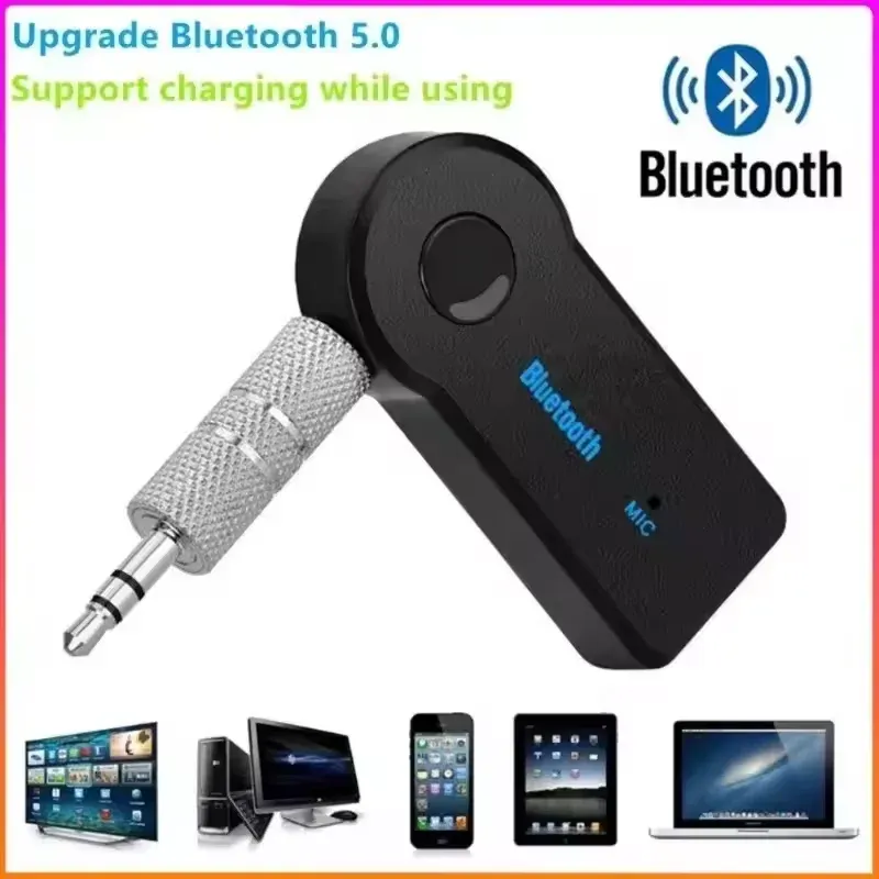 Adaptateur Bluetooth 5.0 pour voiture, récepteur AUX sans fil, convertisseur audio et kit mains libres pour téléphone