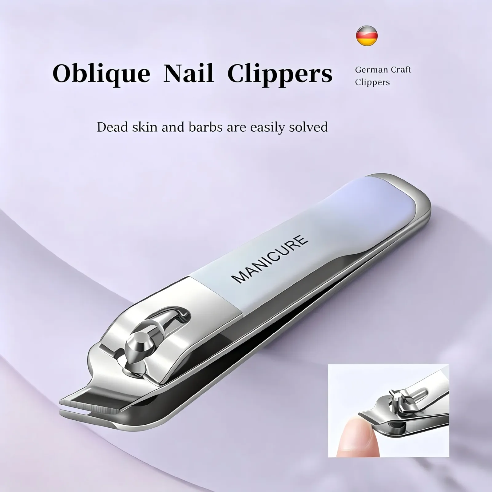 Coupe-ongles en acier inoxydable en situation
