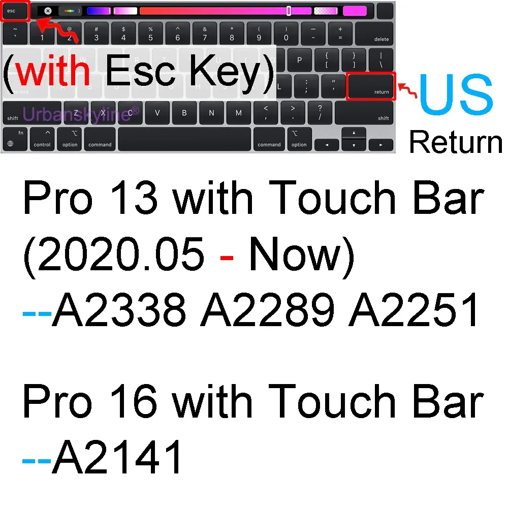 Housse de protection en silicone pour clavier MacBook Air 13" M1 et MacBook Pro 13", 14" et 16" (A2337, A2442) 8