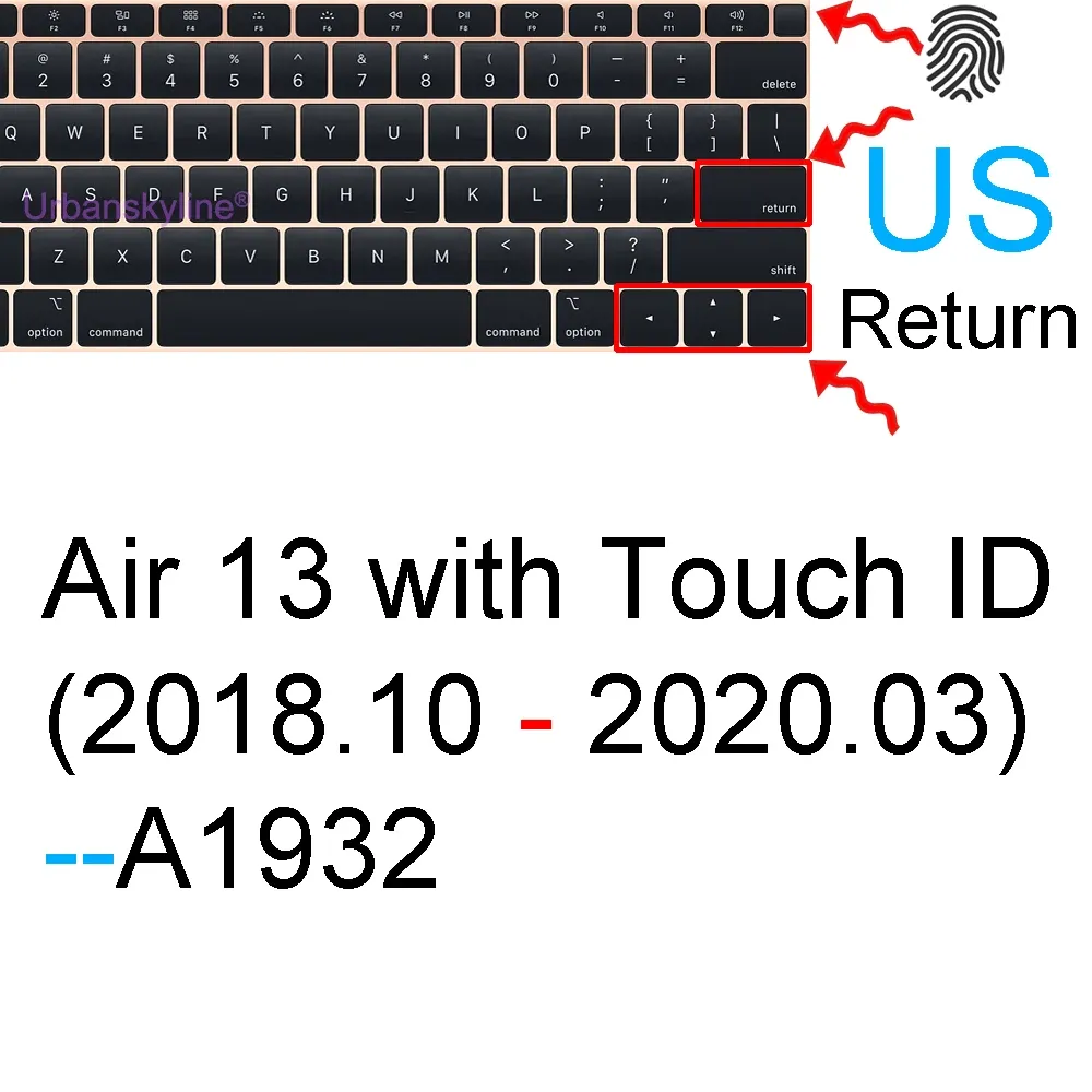 Housse de protection en silicone pour clavier MacBook Air 13" M1 et MacBook Pro 13", 14" et 16" (A2337, A2442) 10