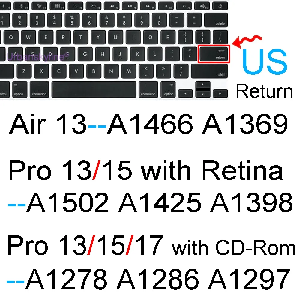 Housse de protection en silicone pour clavier MacBook Air 13" M1 et MacBook Pro 13", 14" et 16" (A2337, A2442) 9