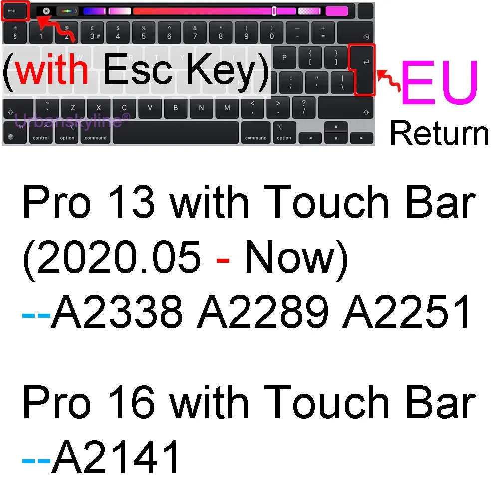 Housse de protection en silicone pour clavier MacBook Air 13" M1 et MacBook Pro 13", 14" et 16" (A2337, A2442) 7