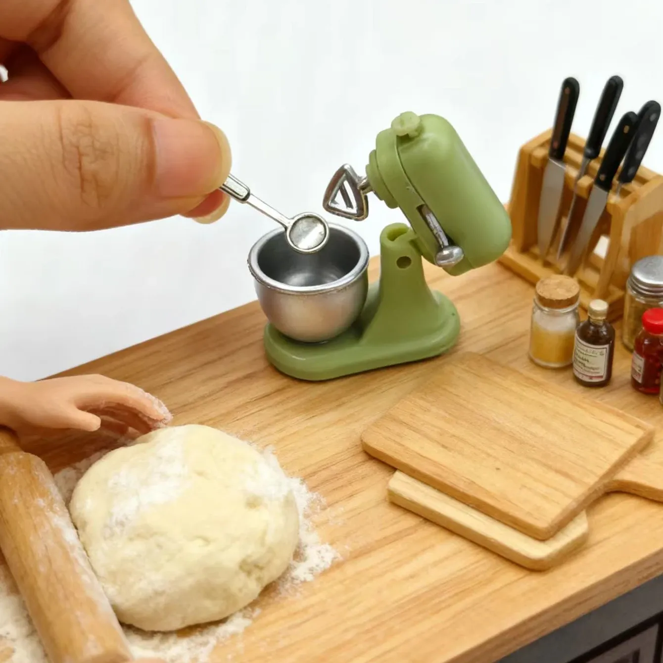 Mise en scène de l'ensemble de cuisine miniature