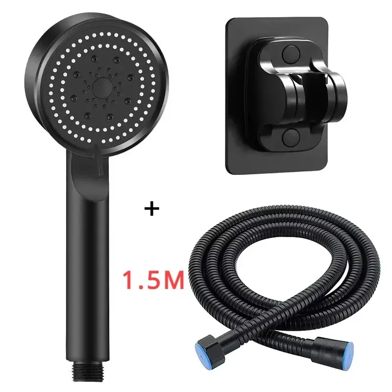 Pommeau de douche rehausseur noir, applications multiples