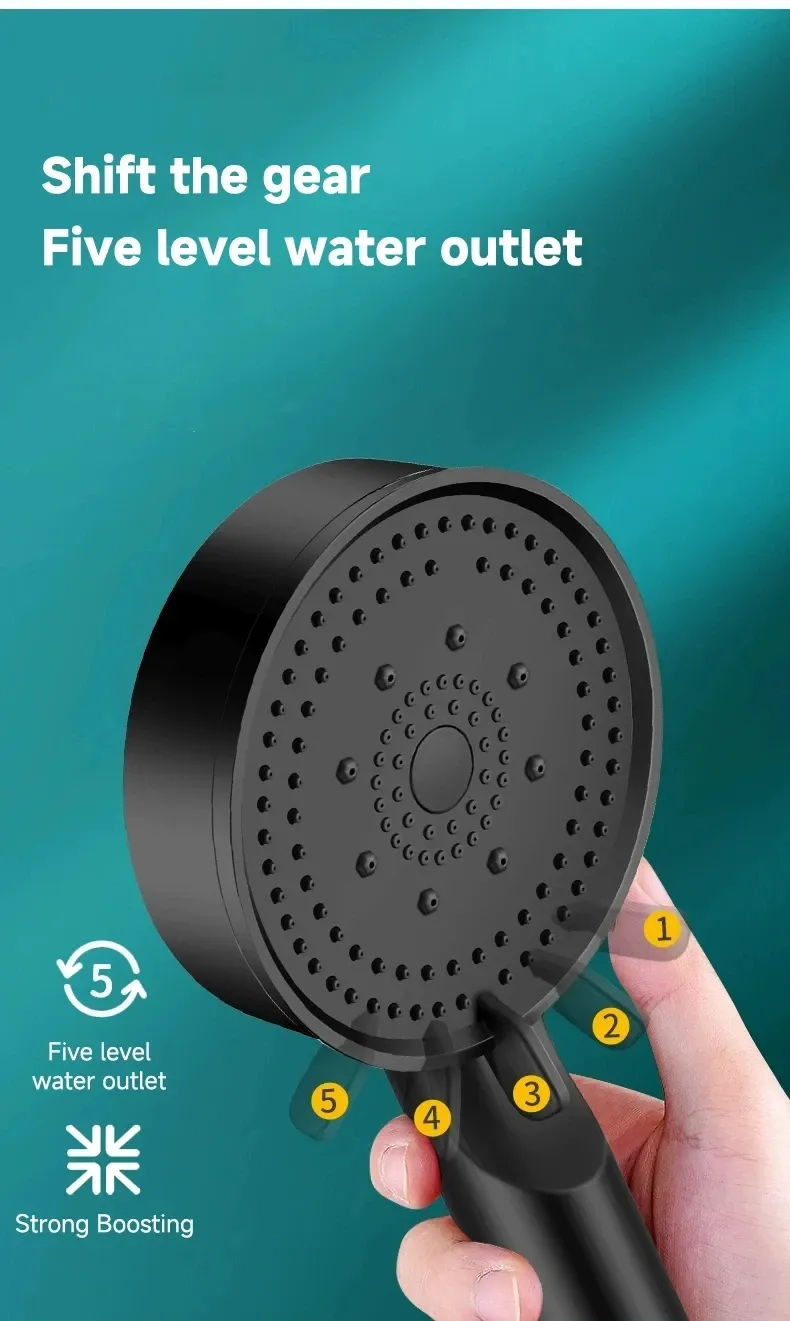 Pommeau de douche rehausseur noir, finition