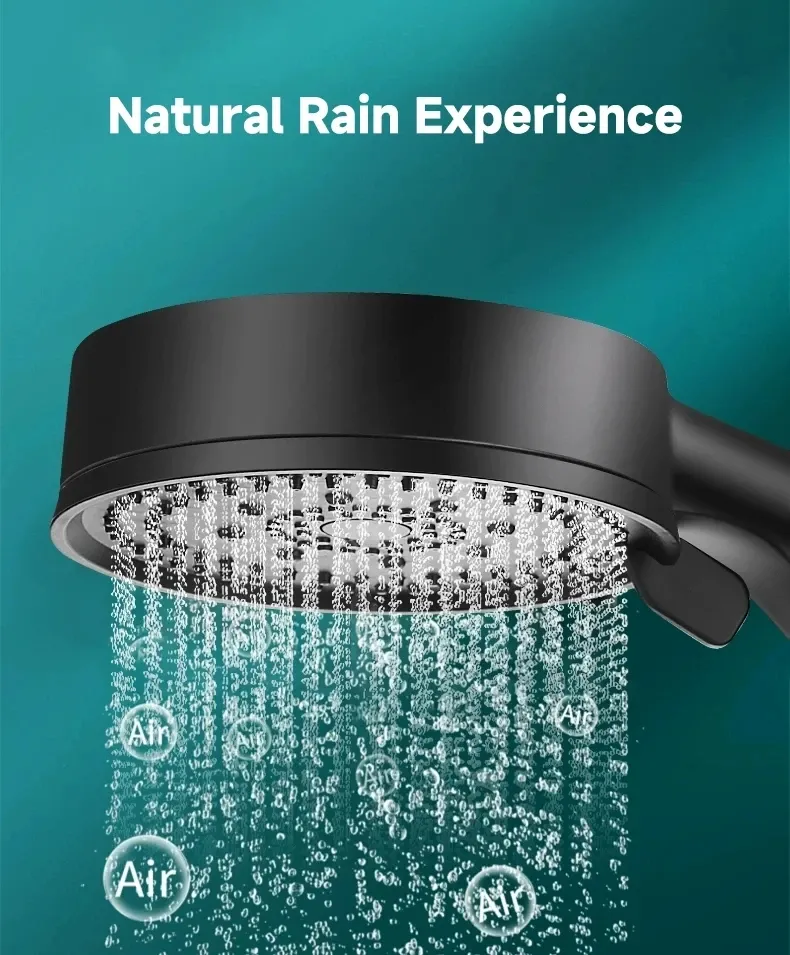 Pommeau de douche rehausseur noir, utilisation quotidienne