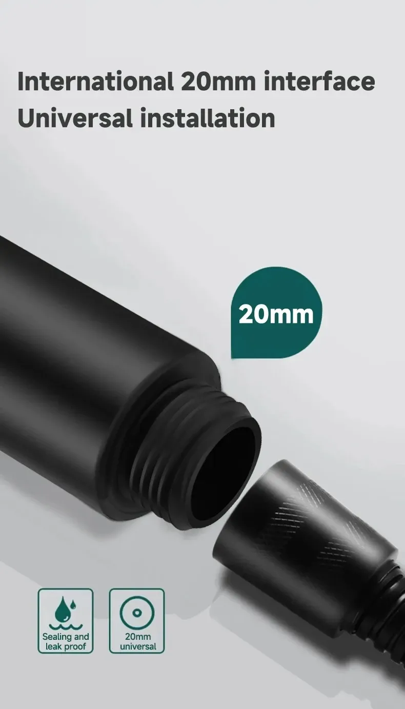Pommeau de douche rehausseur noir, usage pour enfants