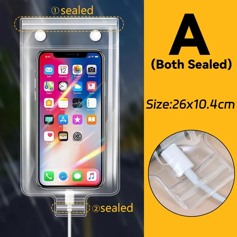 Pochette étanche transparente pour téléphone portable, protection contre la pluie, compatible iPhone, Samsung et Xiaomi 7