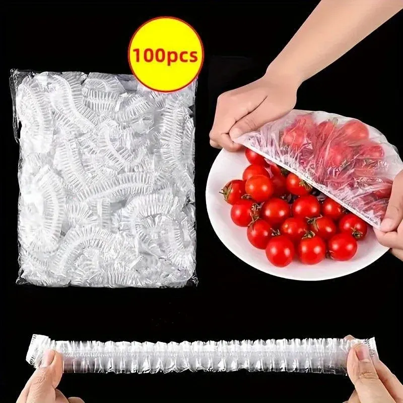 Lot de 100 couvercles réutilisables en silicone pour bols et assiettes, couvercles élastiques pour conservation alimentaire 9