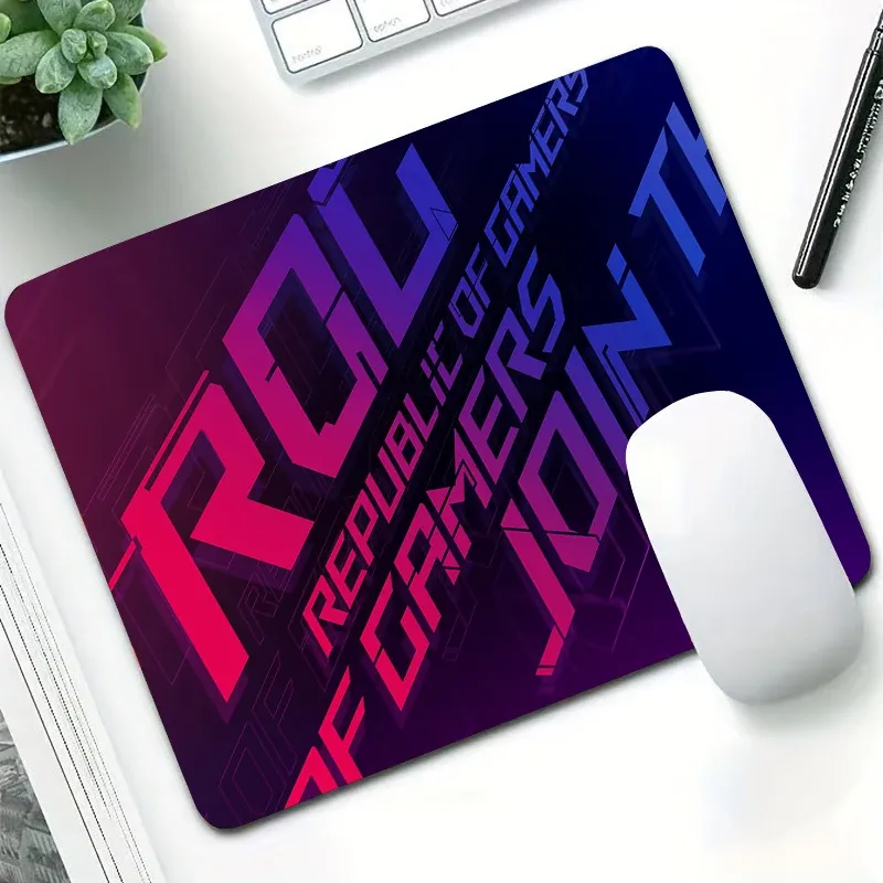 Tapis de souris carré pour joueurs ROG, petit format, lavable, antidérapant, en caoutchouc, pour table, AS-US 3