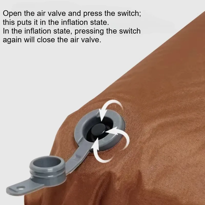 Oreiller de camping auto-gonflant ultraléger et compact, oreiller de voyage ergonomique 3D avec support cervical en éponge pour la randonnée, le camping, la voiture et le plein air 5