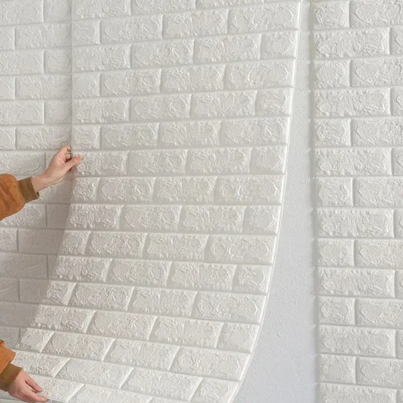 Papier Peint Auto-Adhésif 3D 70 cm x 1 m, Stickers Muraux Imperméables en Briques pour Salon et Chambre, Décoration d'Intérieur 3