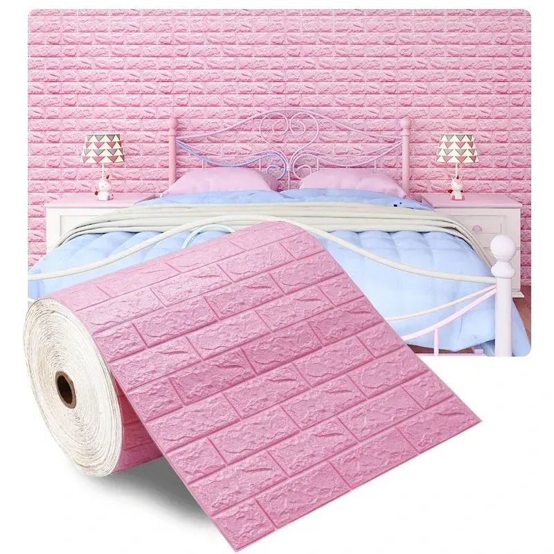 Papier Peint Auto-Adhésif 3D 70 cm x 1 m, Stickers Muraux Imperméables en Briques pour Salon et Chambre, Décoration d'Intérieur 13