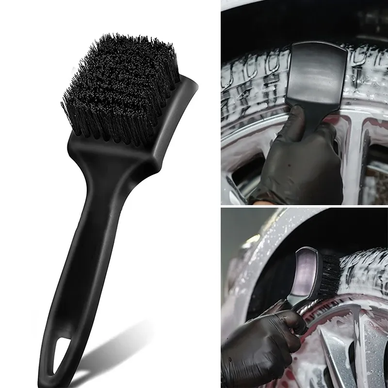 Brosse de nettoyage pour jantes de voiture à manche court, brosse de lavage pour pneus et roues, outil d'entretien automobile 4