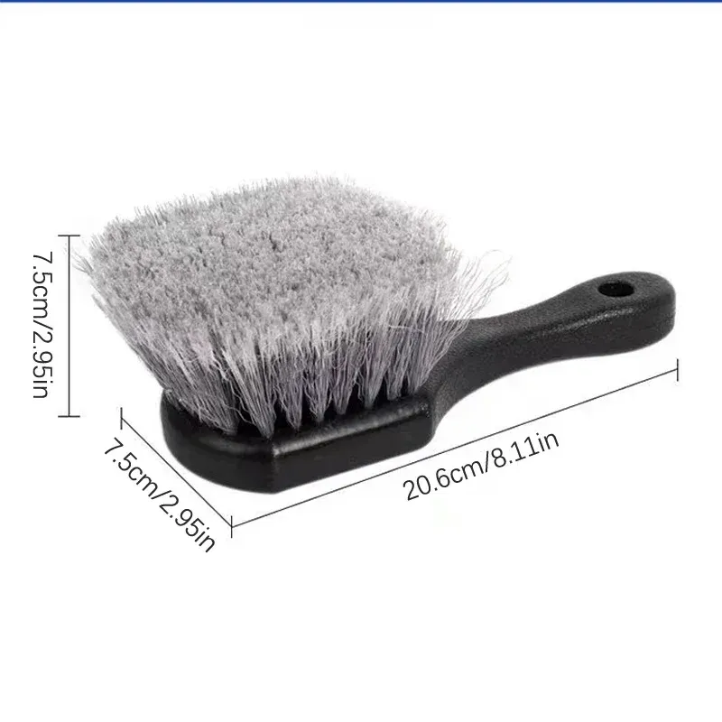 Brosse de nettoyage pour jantes de voiture à manche court, brosse de lavage pour pneus et roues, outil d'entretien automobile 6