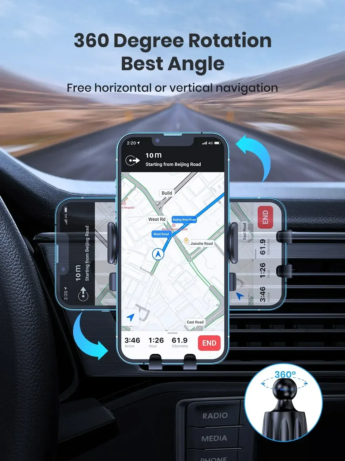 Support de téléphone universel finition premium