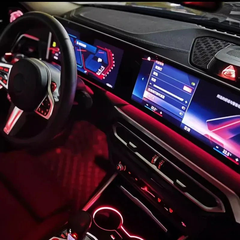 Éclairage d'ambiance LED BMW, détail de l'installation