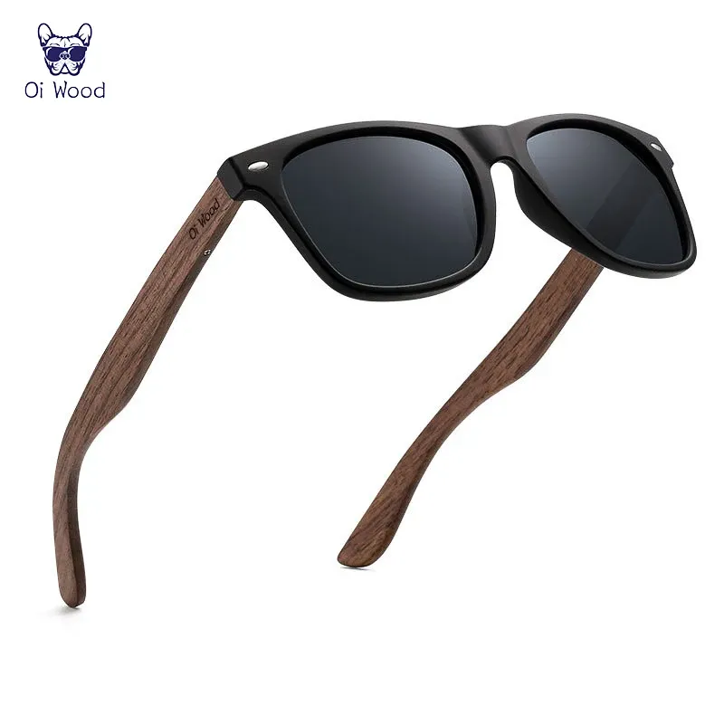 Lunettes de soleil en bois naturel pour hommes, polarisées, monture en TR90 et bois véritable, modèle tendance d'origine de marque. 3