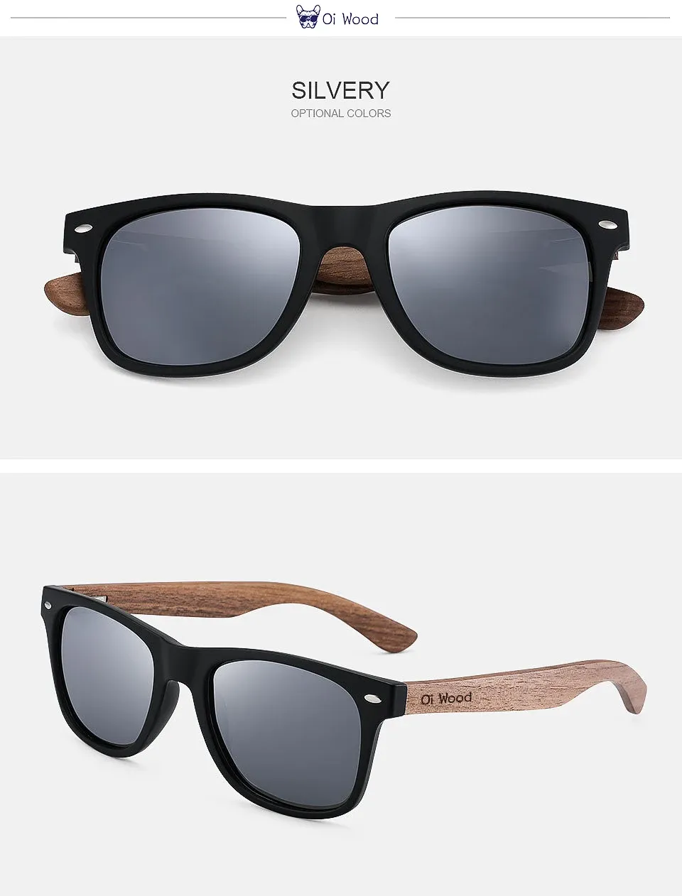 Lunettes en bois portées en extérieur