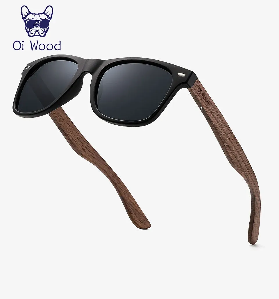 Lunettes de soleil en bois naturel, vue d'ensemble