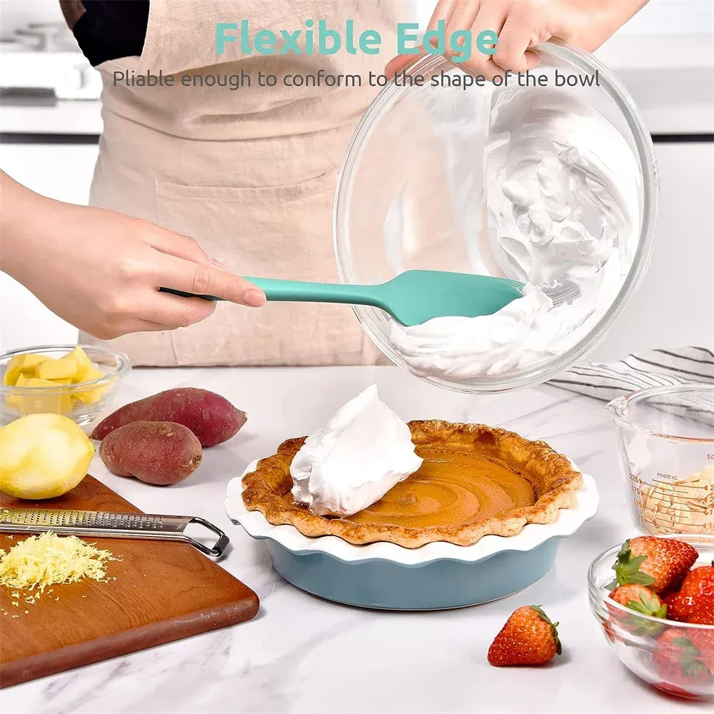 Ensemble de spatules de cuisine en silicone, racloir en silicone souple résistant à la chaleur jusqu'à 315 °C, avec manche antidérapant pour la cuisson, le mélange et le service Stirri 3